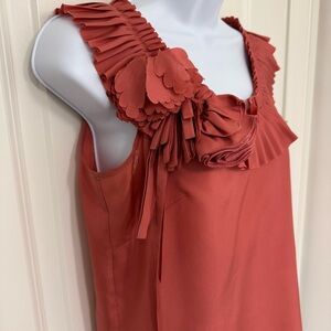 J. Crew Ruffle Collar Sleeveless Silk Blouse 0